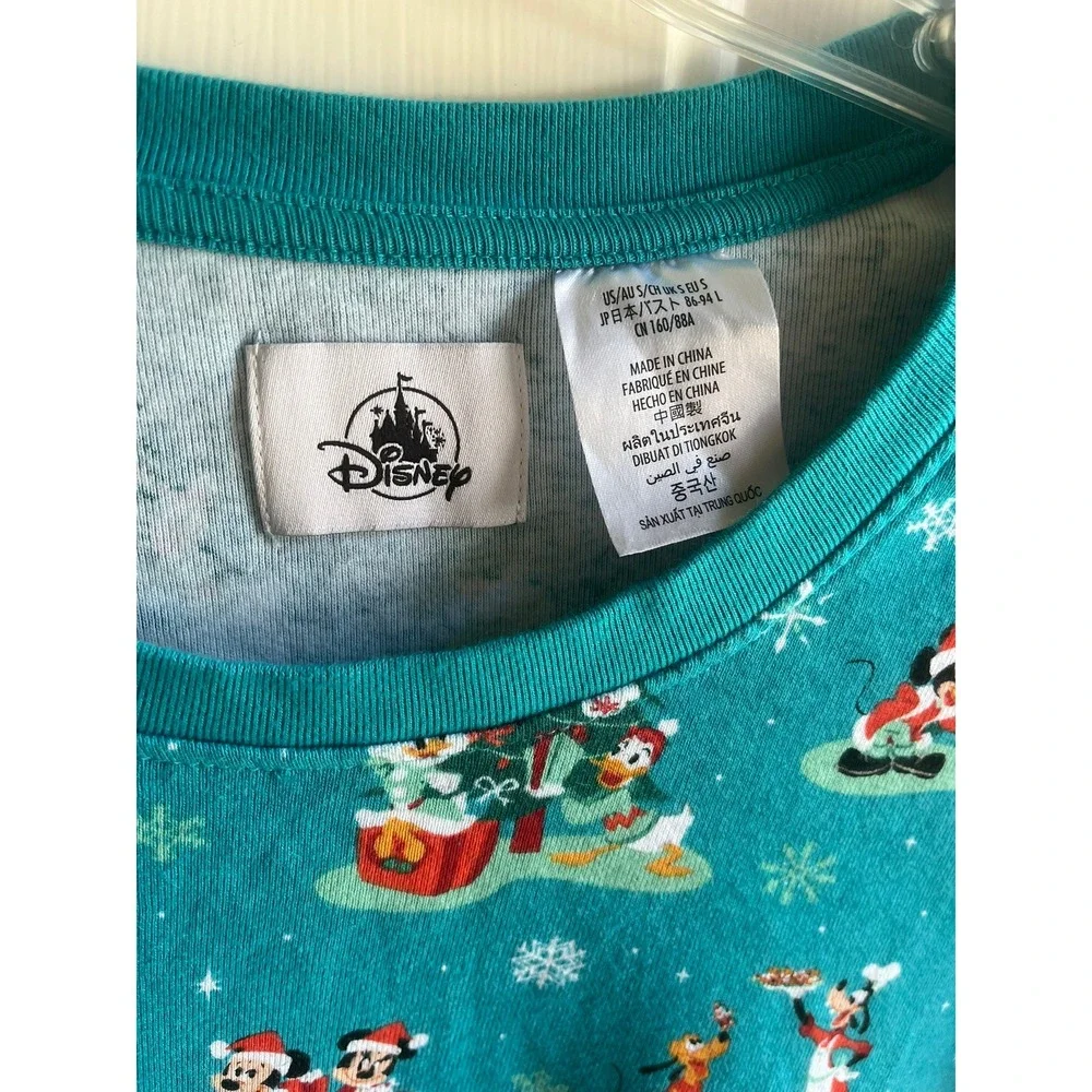 Disney Store Womens NWOT Holiday Christmas Tree Mickey Minnie Print Pajama Set S - Picture 4 of 8